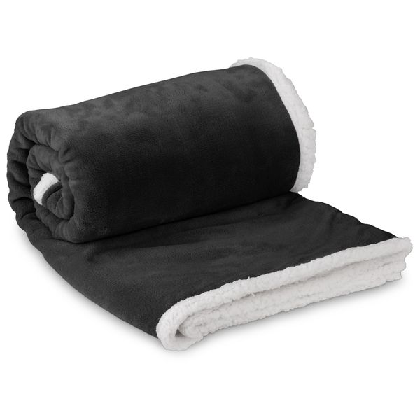 Premium Luxury Sherpa Blanket Throw - Black
