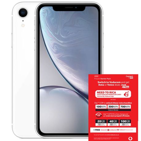 Apple iPhone XR 64GB - White (GAN) + Vodacom SIM Card Pack | Shop Today.  Get it Tomorrow! | takealot.com