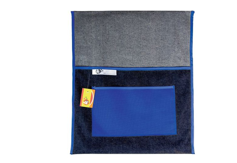 Flexy Portable School Chairbag Denim - With Pocket (Blue)