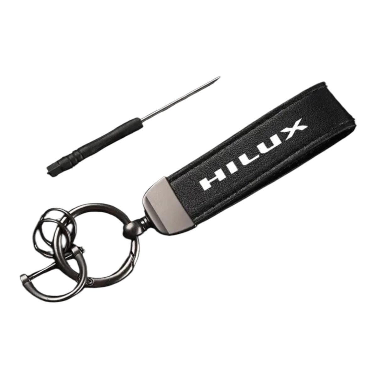 HILUX Keychain Accessory Set - Premium Leather Strap with Multi-Ring ...