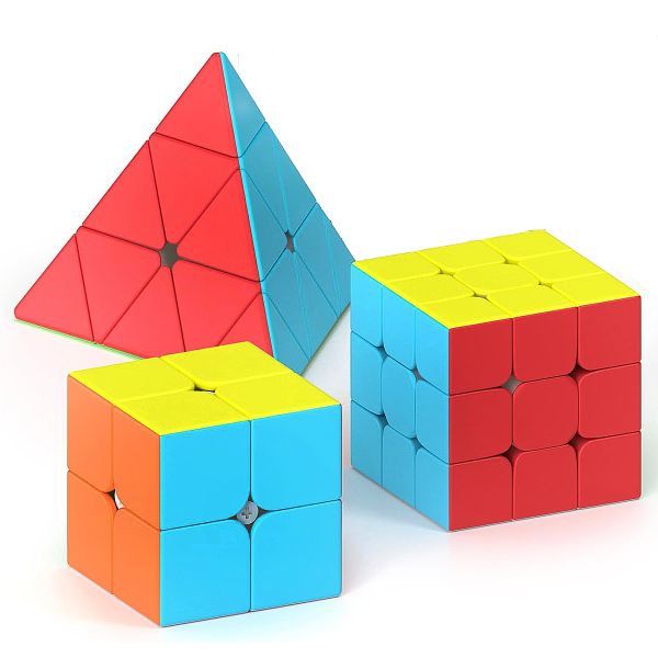 Stickerless Speed Magic Puzzle Cube Set of 2x2 3x3 triangle