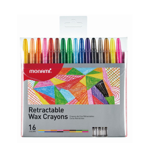 Monami Retractable Wax Crayons - 16