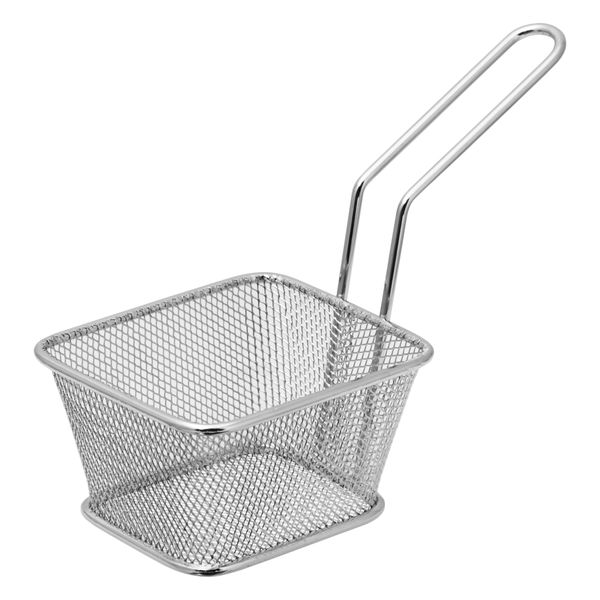 Regent Chrome Chip Server Rect. Fryer Basket with Handle, 205/105x90mm