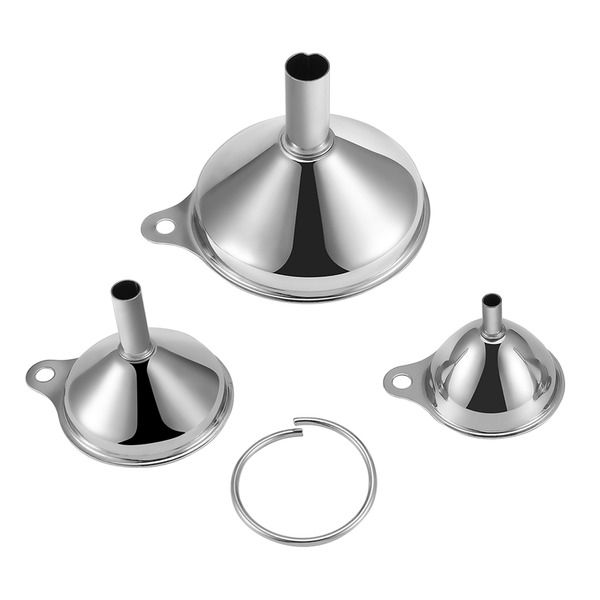 3Pcs Multifunctional Stainless Steel Funnel Oil Water