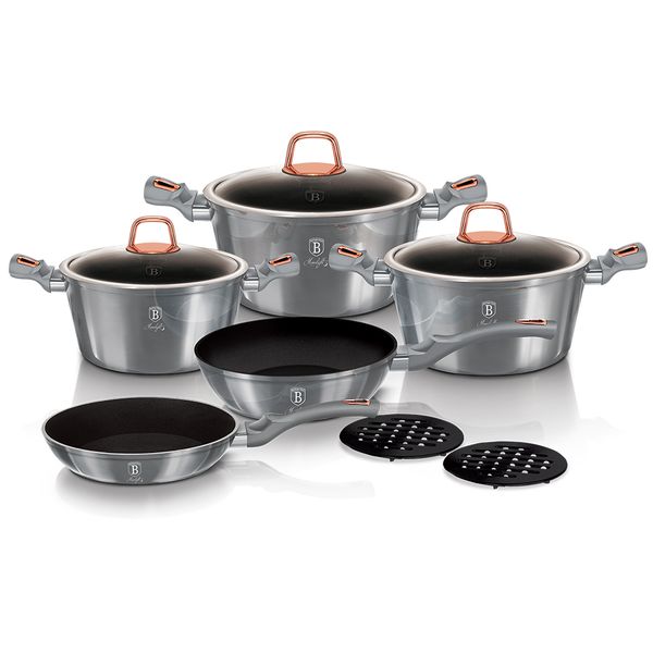 Berlinger Haus 10 Piece Marble Coating Cookware Set - Moonlight Edition