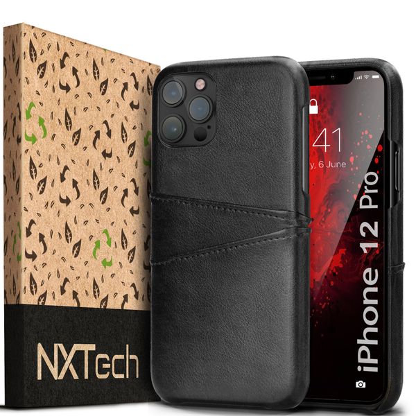 NXTech iPhone 12 Pro Slim Brown Leather Wallet Case - 2 Card Slots