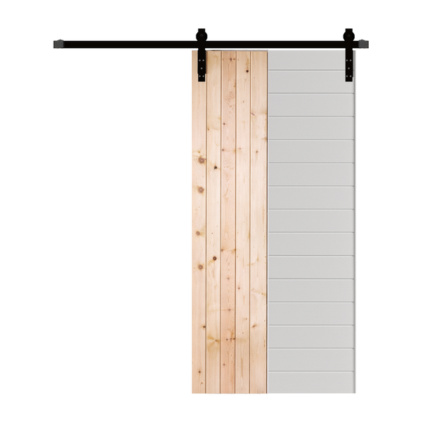Sliding Barn Door - Nordic Fusion Interior Door with Black Hardware