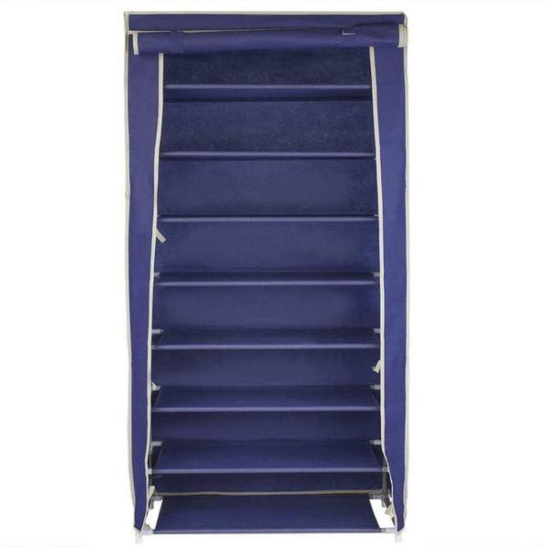 9-Layers Shoe Rack with Cover- Navy Blue