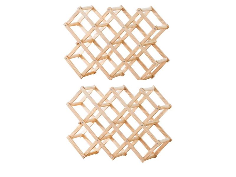 HB-2 Pack Wood Wine Storage Holder
