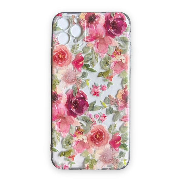 A Silicone Protective Floral Clear Phone Case For iPhone 11 Pro