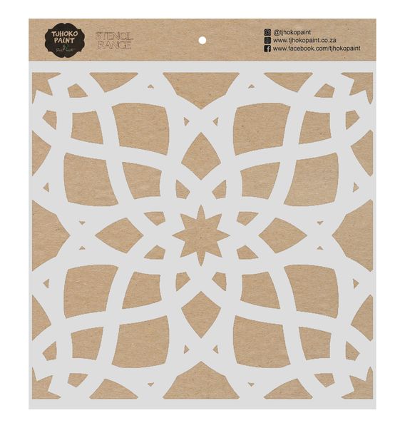 Tjhoko Paint Stencil - 30x30cm - Moroccan Tile 6