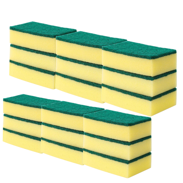 40 Piece Multi-Purpose Washing Sponges - Yellow &amp; Green