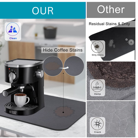 2023 New Kitchen Super Absorbent Draining Mat, Coffee Maker Mat For  Countertops Under Coffee Bar Mats Espresso Machine Mat, Dish Drying Mats  For