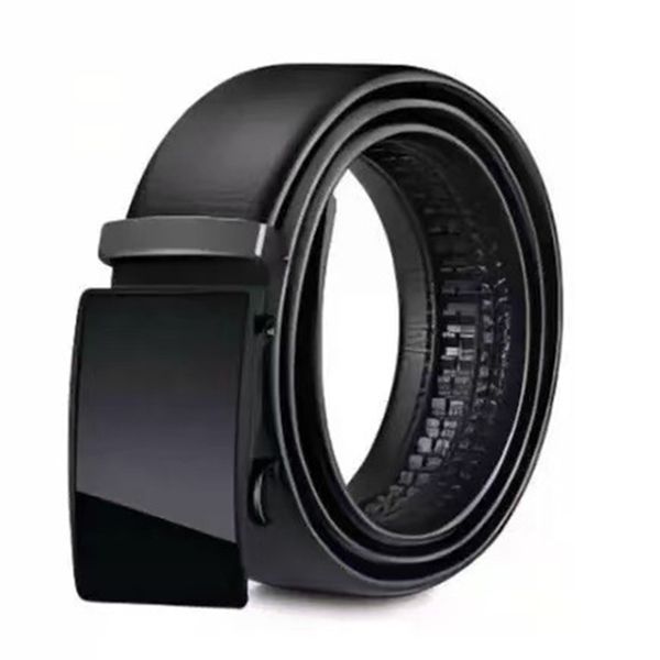 Mirror Belt Men Business Belt Automatic Buckle Holiday Gift Box - Blcak