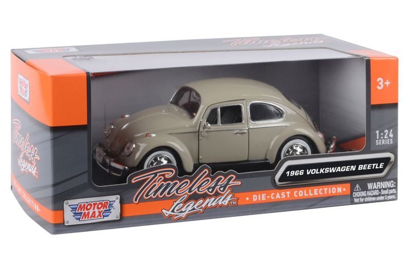 Motormax 1:24 Scale 1966 Volkswagen Classic Beetle Beige Diecast Vehicle