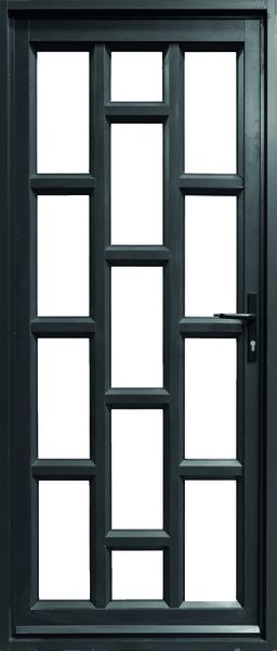 KENZO Single Left-Hand/Open-In Door in Frame BRICK GLASS Charcoal