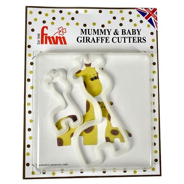 Giraffe Animal Mommy &amp; Baby Sugarcraft Cake Fondant Icing Cutter Set x 2