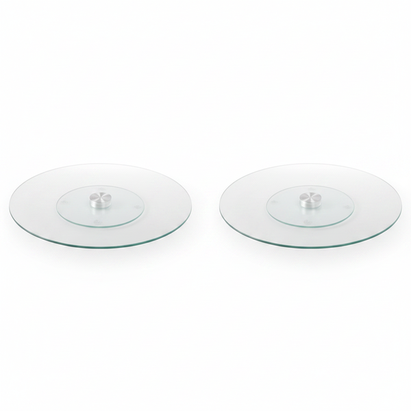No Place Like Home 35cm Glass Lazy Susan Turntable - Durable &amp; - 2 Pack