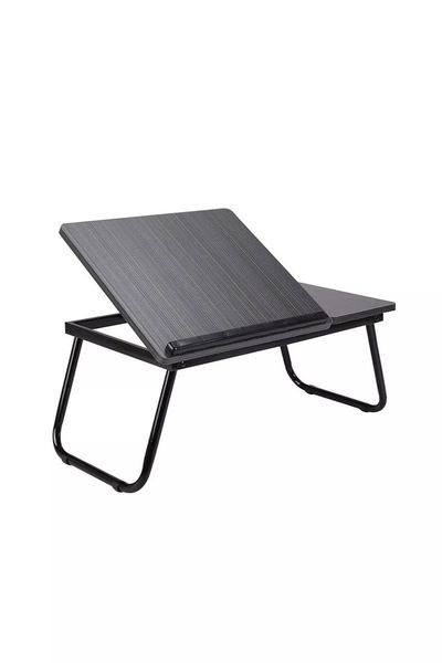 Portable multifunctional folding laptop table with Cup slot- White Walnut