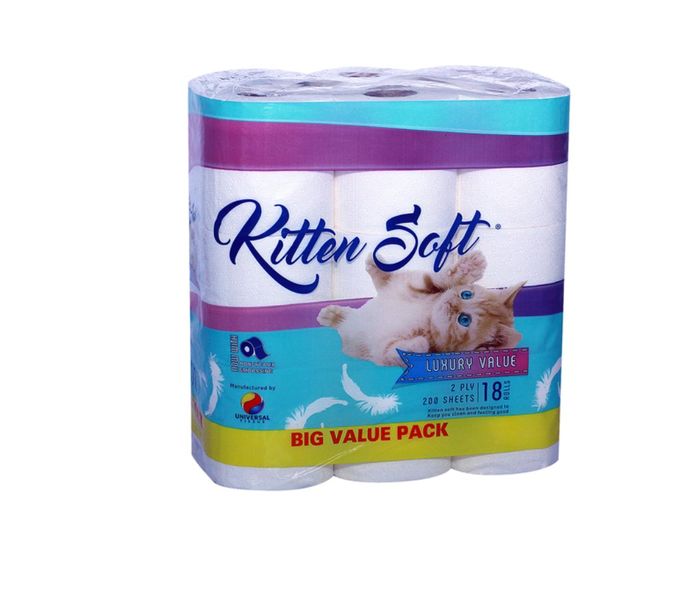 Kitten Soft - 2Ply Toilet Rolls 18 Rolls 200 Sheets