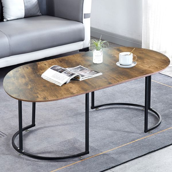 Coffee Table Sofa Side Table Center Table Desk Home Office Oval