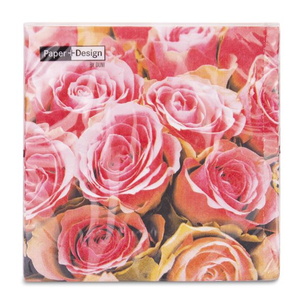 Paper + Design - Napkins - Pink Roses - 33cm x 33xm - Pack of 20