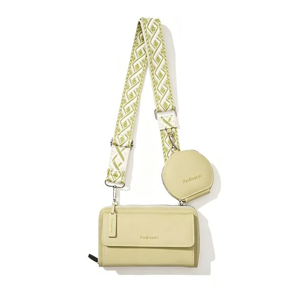 PU Leather Crossbody Phone Wallet with Detachable Coin Pursefor Women