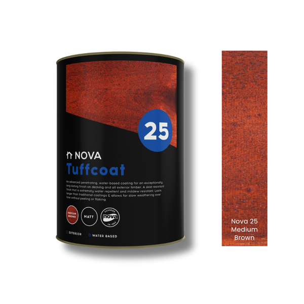 Nova 25 Tuffcoat Wood &amp; Deck Sealer - Medium Brown - 5lt