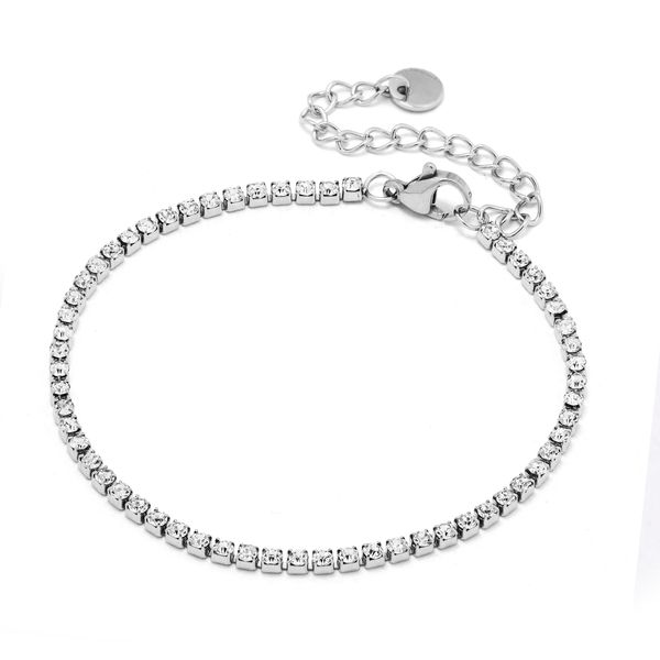 Steel My Heart Waterproof Stainless Steel 2mm Wide Tennis Bracelet