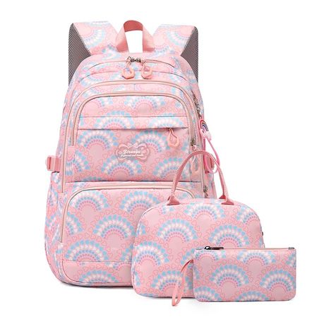 Trending Nylon Women Girls Travel School Backpack and Lunch Box set 3 Pcs