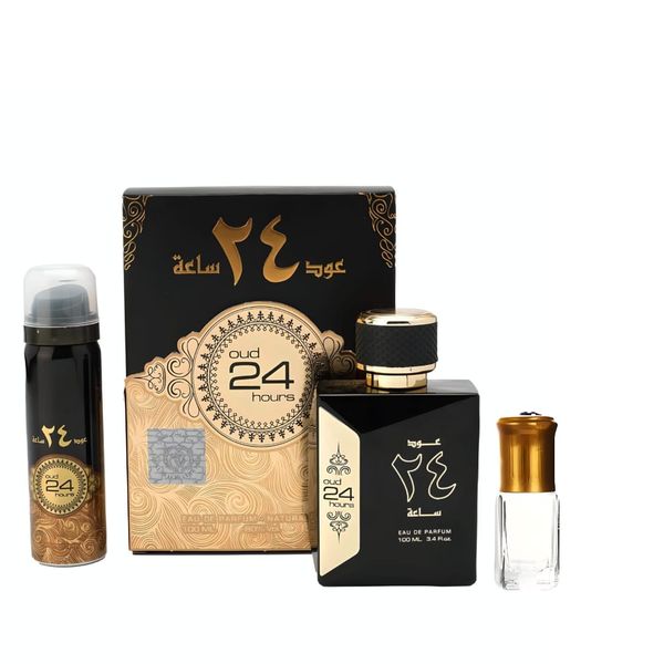 Oud 24 Hours Eau de Parfum - 100ml with Deodorant + Perfume Oil Gift