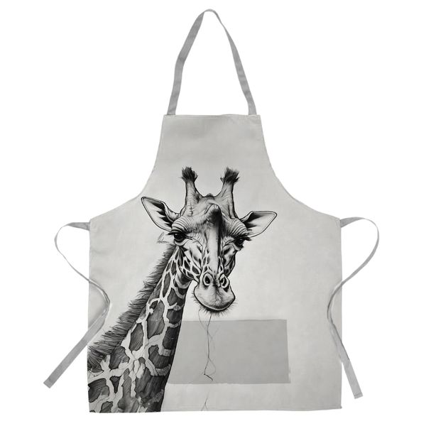 Giraffe Unraveling Medium Length Apron By Nathan Pieterse