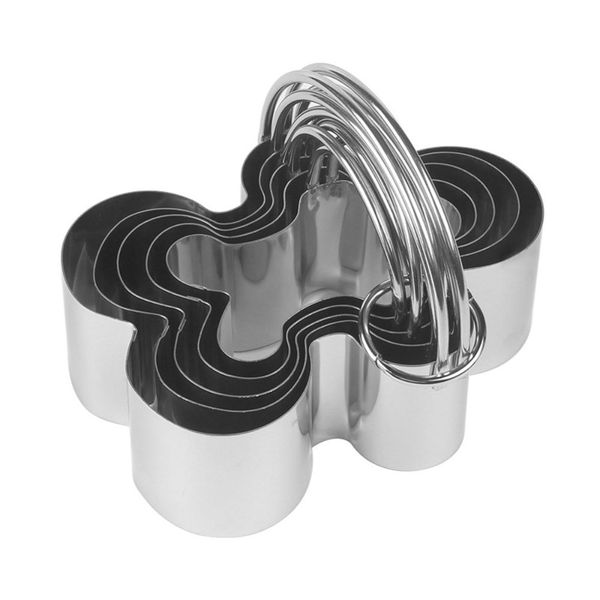 5 Pieces Assorted Gingerbread-Shaped Cookie Cutter Set with Handle