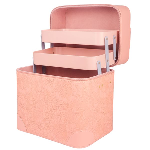 3 Layers Waterproof Makeup Bag Travel Cosmetic Case Expandable