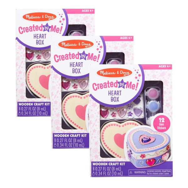 Melissa &amp; Doug Created by Me! Heart Box Wooden Craft Kit - 3 Pack
