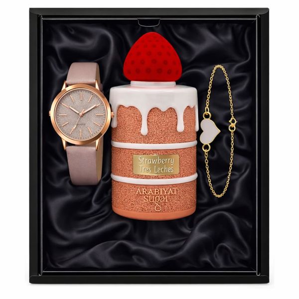 Pink Strawberry Reverie - 100ml EDP + Watch + Bracelet - 3-Piece Gift Set