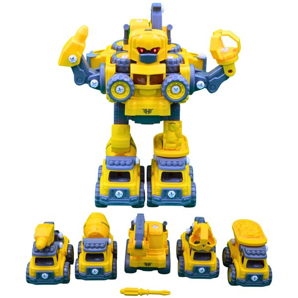 Mu Bear &amp; Co- Construction Trucks Toy into Transformer- 5 Take Apart