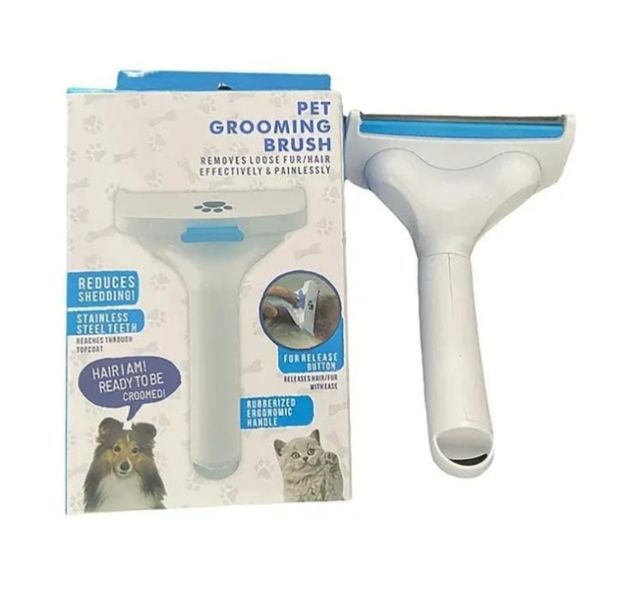 Pet Grooming Brush - Professional De-shedding Tool for Cats and Dogs