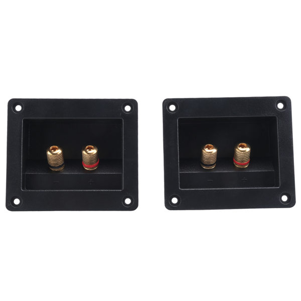 2Pcs Diy Home Car Stereo 2-Way Speaker Box Binding Post 93X80Mm Black