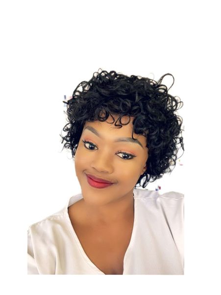 Brazilian Pixie Wig - Curly with fringe