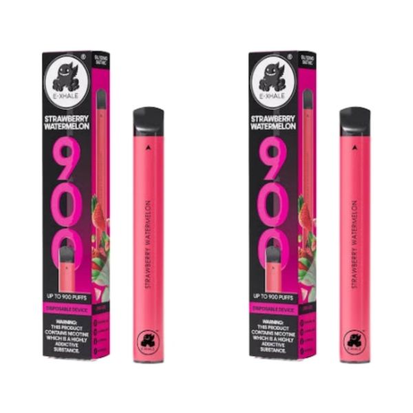 E-Xhale 900 Puffs Disposable Vapes - Strawberry Watermelon (Pack of 5)