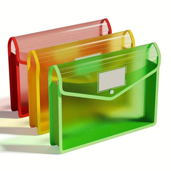 3pcs/6pcs A4 Expandable File Folders Document Organizer