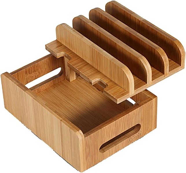 Ergonomic Bamboo Phone Holder Stylish Modern Design for Home Office