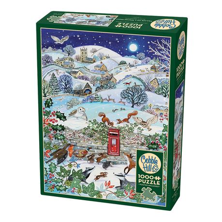Cobble Hill Village on a Winter Night 1000 Piece Puzzle Image