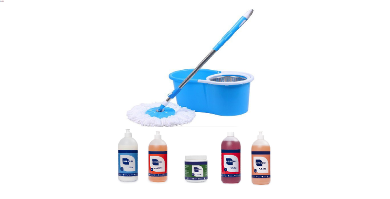 5x Citronol High Quality Cleaning Products + Rotating Mop - Green