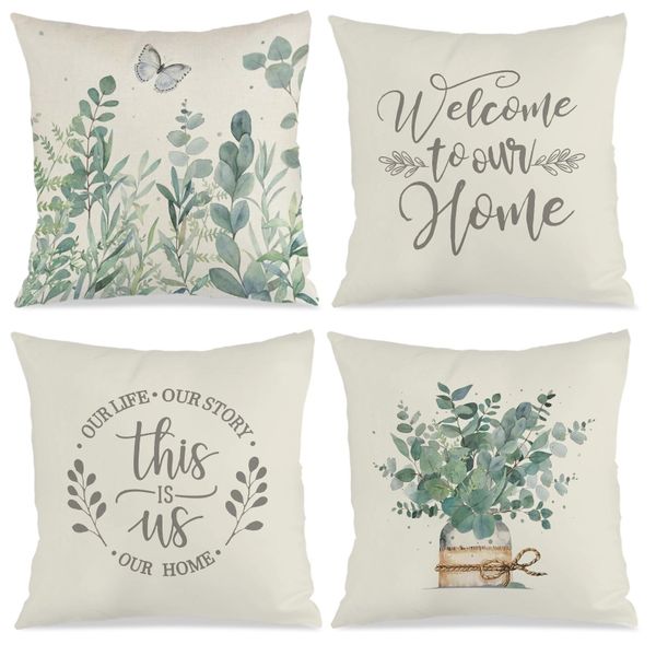 Floral Pattern Throw Pillowcase, 45x45cm Soft Cushion Case for Sofa