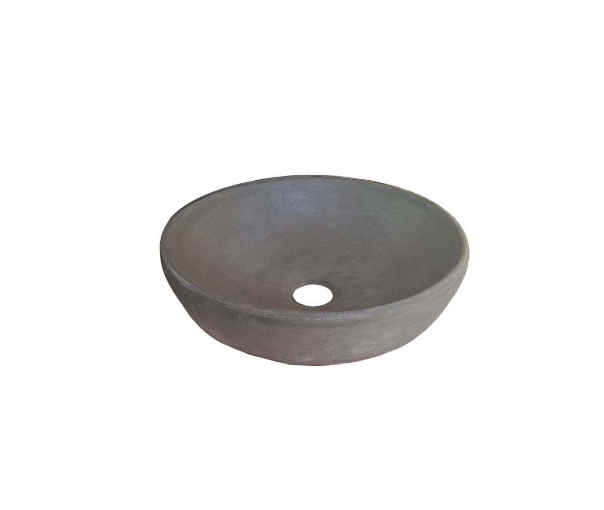 Charcoal Concave Concrete Round Cement Handmade Basin 42x14cm