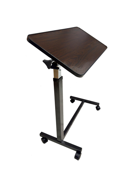 Height Adjustable Overbed Table Flat Tilting Top