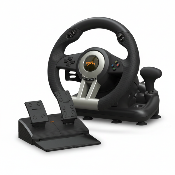 PXN 180 Vibration Steering Wheel with 2 Pedals for PC &amp; Consoles