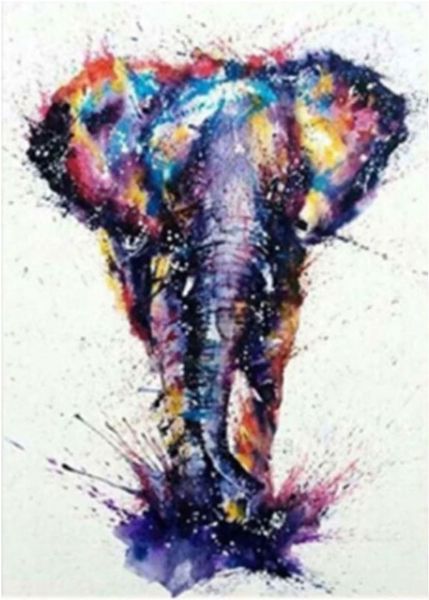 Diamond Painting DIY Full Drill - Colourful Elephant 50x70cm